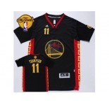 NBA Golden State Warrlors #11 Klay Thompson Black Slate Chinese New Year The Finals Patch Stitched Jerseys
