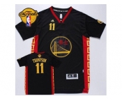 NBA Golden State Warrlors #11 Klay Thompson Black Slate Chinese New Year The Finals Patch Stitched Jerseys