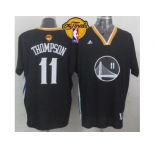 NBA Golden State Warrlors #11 Klay Thompson New Black Alternate The Finals Patch Stitched Jerseys