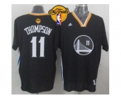 NBA Golden State Warrlors #11 Klay Thompson New Black Alternate The Finals Patch Stitched Jerseys