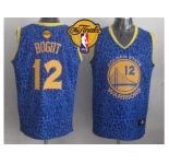 NBA Golden State Warrlors #12 Andrew Bogut Blue Crazy Light The Finals Patch Stitched Jerseys
