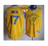 NBA Golden State Warrlors #17 Chris Mullin Gold Throwback The Finals Patch Stitched Jerseys