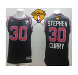 NBA Golden State Warrlors #30 Stephen Curry Black 2015 All Star The Finals Patch Stitched Jerseys