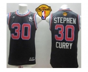 NBA Golden State Warrlors #30 Stephen Curry Black 2015 All Star The Finals Patch Stitched Jerseys