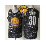 NBA Golden State Warrlors #30 Stephen Curry Black City Light The Finals Patch Stitched Jerseys