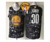 NBA Golden State Warrlors #30 Stephen Curry Black City Light The Finals Patch Stitched Jerseys