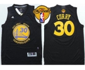 NBA Golden State Warrlors #30 Stephen Curry Black Fashion The Finals Patch Stitched Jerseys