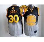 NBA Golden State Warrlors #30 Stephen Curry Black Grey Fadeaway Fashion The Finals Patch Stitched Jerseys