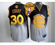 NBA Golden State Warrlors #30 Stephen Curry Black Grey Fadeaway Fashion The Finals Patch Stitched Jerseys