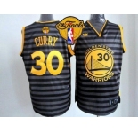 NBA Golden State Warrlors #30 Stephen Curry Black Grey Groove The Finals Patch Stitched Jerseys