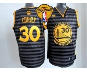 NBA Golden State Warrlors #30 Stephen Curry Black Grey Groove The Finals Patch Stitched Jerseys