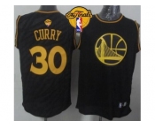 NBA Golden State Warrlors #30 Stephen Curry Black Precious Metals Fashion The Finals Patch Stitched Jerseys