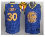 NBA Golden State Warrlors #30 Stephen Curry Blue Crazy Light The Finals Patch Stitched Jerseys