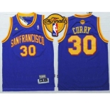 NBA Golden State Warrlors #30 Stephen Curry Blue Throwback San Francisco The Finals Patch Stitched Jerseys