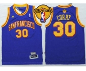 NBA Golden State Warrlors #30 Stephen Curry Blue Throwback San Francisco The Finals Patch Stitched Jerseys