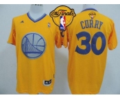 NBA Golden State Warrlors #30 Stephen Curry Gold 2013 Christmas Day Swingman The Finals Patch Stitched Jerseys