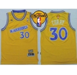 NBA Golden State Warrlors #30 Stephen Curry Gold Throwback The Finals Patch Stitched Jerseys