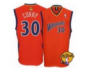 NBA Golden State Warrlors #30 Stephen Curry Orange The Finals Patch Stitched Jerseys
