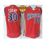 NBA Golden State Warrlors #30 Stephen Curry Red Throwback The Finals Patch Stitched Jerseys