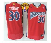 NBA Golden State Warrlors #30 Stephen Curry Red Throwback The Finals Patch Stitched Jerseys