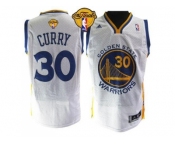NBA Golden State Warrlors #30 Stephen Curry White The Finals Patch Stitched Jerseys