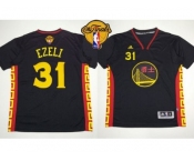 NBA Golden State Warrlors #31 Festus Ezeli Black Slate Chinese New Year The Finals Patch Stitched Jerseys