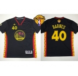 NBA Golden State Warrlors #40 Harrison Barnes Black Slate Chinese New Year The Finals Patch Stitched Jerseys