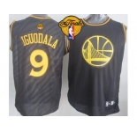 NBA Golden State Warrlors #9 Andre Iguodala Black Precious Metals Fashion The Finals Patch Stitched Jerseys