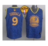 NBA Golden State Warrlors #9 Andre Iguodala Blue Crazy Light The Finals Patch Stitched Jerseys