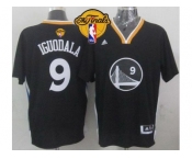 NBA Golden State Warrlors #9 Andre Iguodala New Black Alternate The Finals Patch Stitched Jerseys