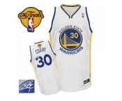 NBA Revolution 30 Golden State Warrlors #30 Stephen Curry White Autographed The Finals Patch Stitched Jerseys