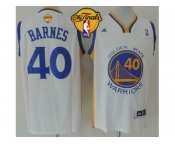 NBA Revolution 30 Golden State Warrlors #40 Harrison Barnes White The Finals Patch Stitched Jerseys