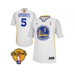 NBA Revolution 30 Golden State Warrlors #5 Marreese Speights White Alternate The Finals Patch Stitched Jerseys