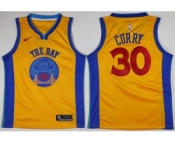 Nike Golden State Warriors #30 Stephen Curry Gold NBA Swingman City Edition Jersey