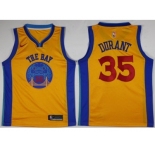 Nike Golden State Warriors #35 Kevin Durant Gold NBA Swingman City Edition Jersey