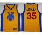 Nike Golden State Warriors #35 Kevin Durant Gold NBA Swingman City Edition Jersey