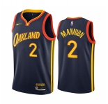 Nike Warriors #2 Nico Mannion Navy NBA Swingman 2020-21 City Edition Jersey