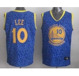 nba golden state warriors #10 lee blue leopard print[2014 new]