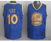 nba golden state warriors #10 lee blue leopard print[2014 new]