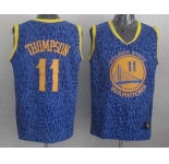 nba golden state warriors #11 thompson blue leopard print[2014 new]