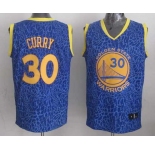 nba golden state warriors #30 curry blue leopard print[2014 new]