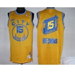 nba golden state warrlors 15# andris biedrins yellow(Fans Edition)