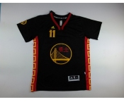 nba jerseys golden state warriors #11 thompson black[2015 armorslays]