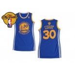 NBA Women Warriors #30 Stephen Curry Blue The Finals Patch Dress Stitched Jerseys