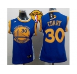 NBA Women Warriors #30 Stephen Curry Blue The Finals Patch Road Stitched Jerseys