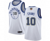 Women Golden State Warriors #10 Jacob Evans Authentic White Hardwood Classics Basketball 2019 Basketball Finals Bound Jersey