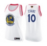 Women Golden State Warriors #10 Jacob Evans Swingman White Pink Fashion Basketball 2019 Basketball Finals Bound Jersey
