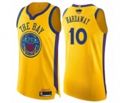 Women Golden State Warriors #10 Tim Hardaway Swingman Gold 2019 Basketball Finals Bound Basketball Jersey - City Edition