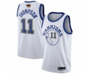 Women Golden State Warriors #11 Klay Thompson Authentic White Hardwood Classics 2019 Basketball Finals Bound Basketball Jersey