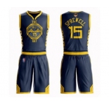 Women Golden State Warriors #15 Latrell Sprewell Swingman Navy Blue Basketball Suit 2019 Basketball Finals Bound Jersey - City Edition